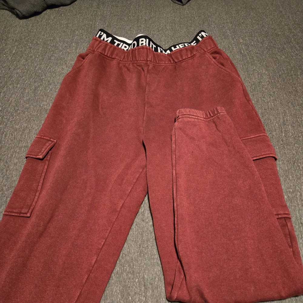 Red Cargo Sweatpants